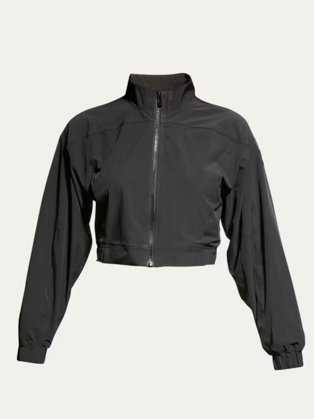 ALO Yoga Black Cropped Clubhouse Jacket with High Collar